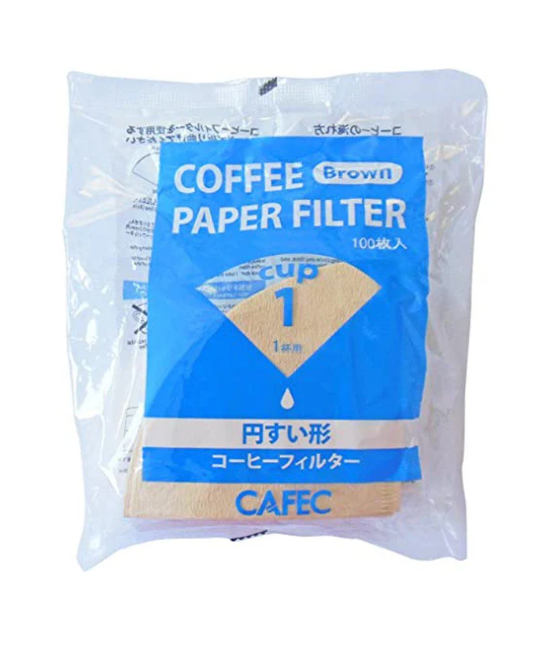 CAFEC 1 CUP BROWN FILTER PAPER 100 PACK