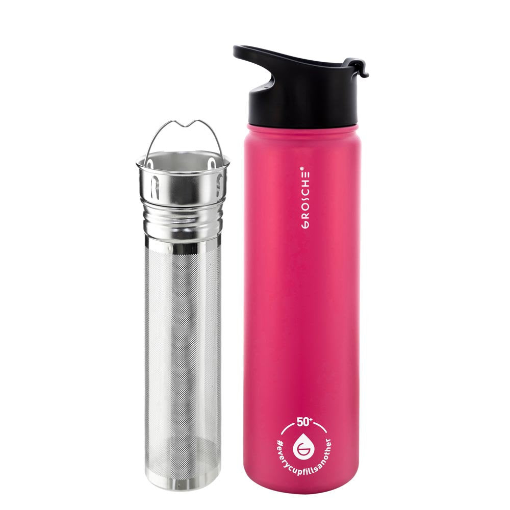 Cold Brew Infuser Bottle -  Fuchsia Pink 650ml